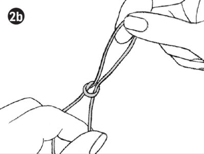 black and white illustration of a person pulling on either end of a loop of…